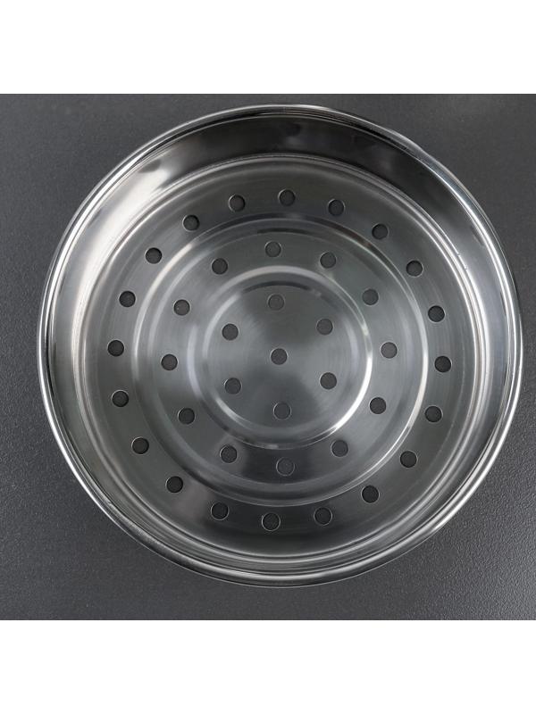 Пароварка-яйцеварка из нержавеющей стали «Вейлер», 18×22 см, стеклянная крышка, цвет хромированный