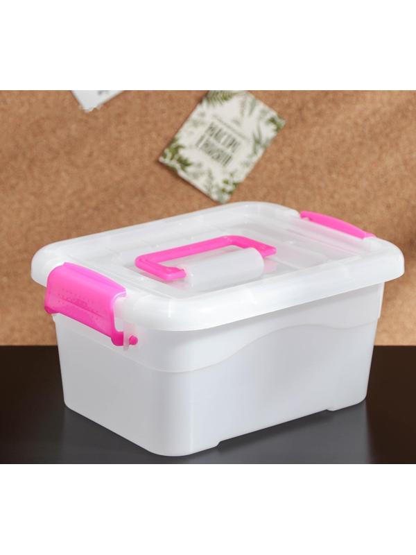 Контейнер пластиковый для хранения «Дипломат», 20×15×9,5 см, крышка с ручкой на защёлке, цвет МИКС