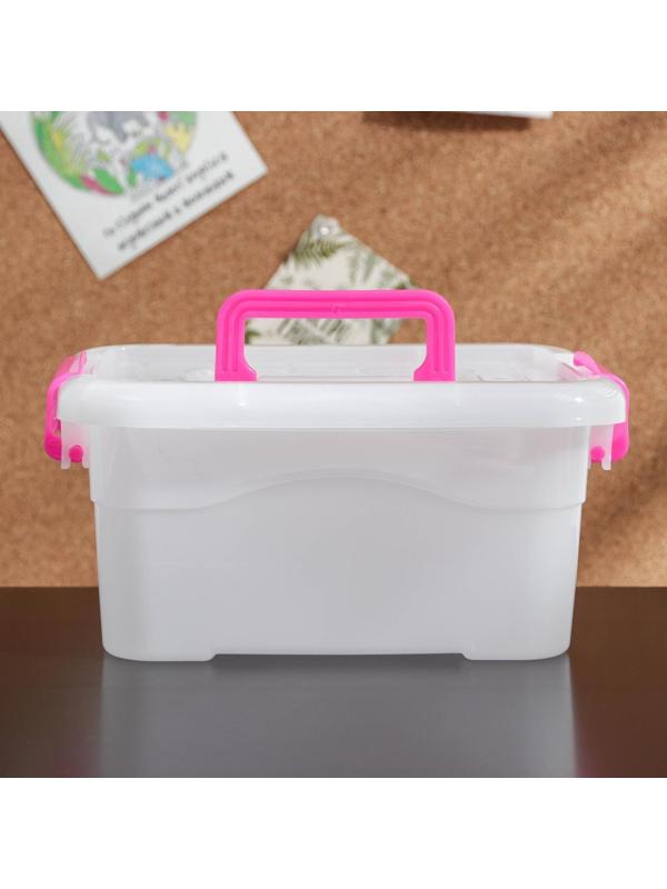 Контейнер пластиковый для хранения «Дипломат», 20×15×9,5 см, крышка с ручкой на защёлке, цвет МИКС