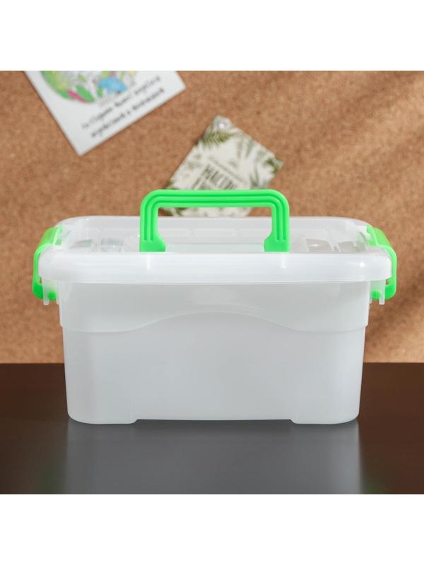 Контейнер пластиковый для хранения «Дипломат», 20×15×9,5 см, крышка с ручкой на защёлке, цвет МИКС