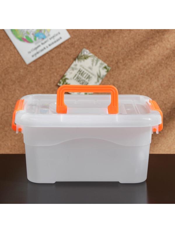 Контейнер пластиковый для хранения «Дипломат», 20×15×9,5 см, крышка с ручкой на защёлке, цвет МИКС