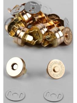 Кнопки магнитные, d = 14 мм, 10 шт, цвет золотой