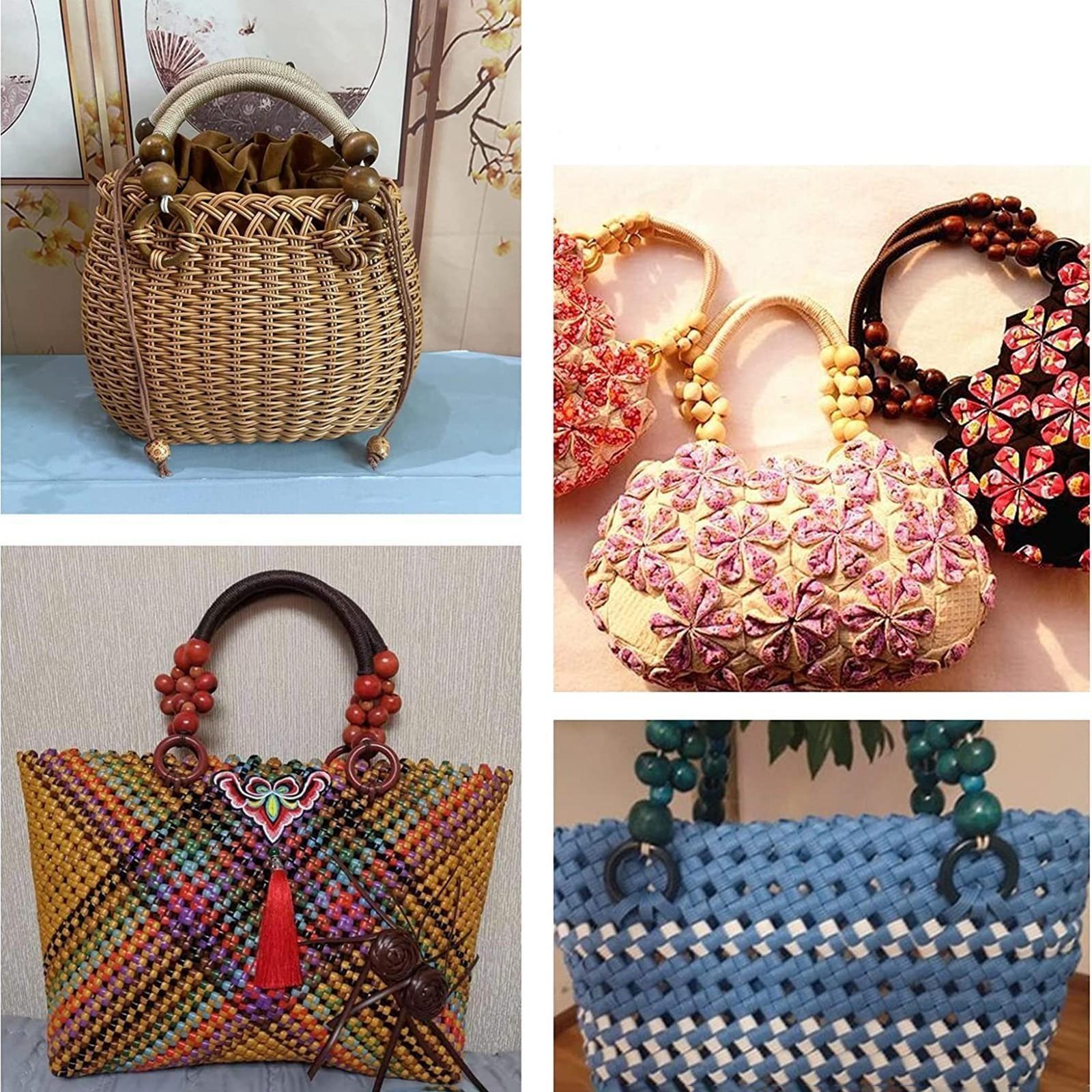 Ручки для сумки, 2 шт, вощёный шнур, 46 × 4,5 см, цвет чёрный