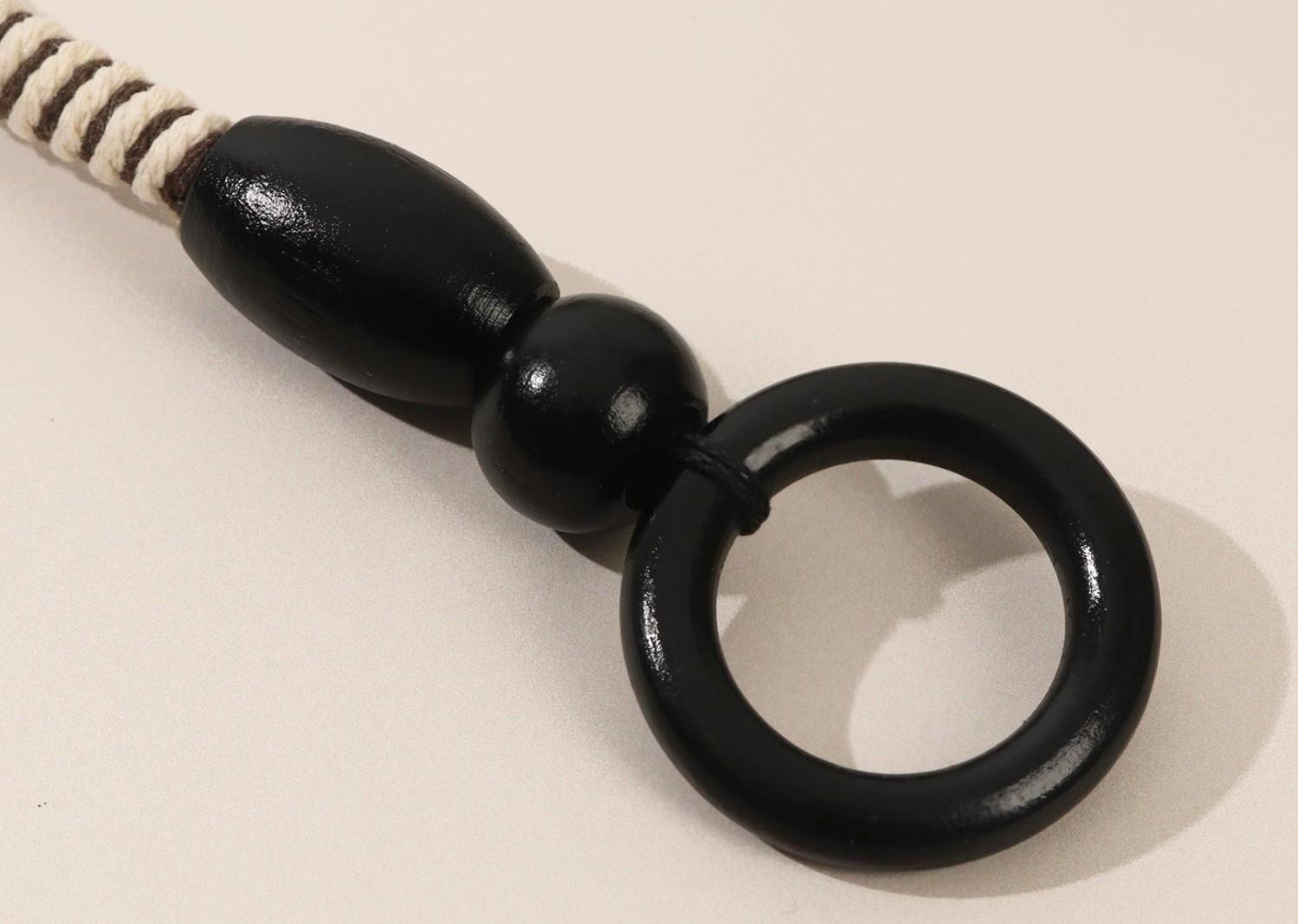 Ручки для сумки, 2 шт, вощёный шнур, 46 × 4,5 см, цвет чёрный