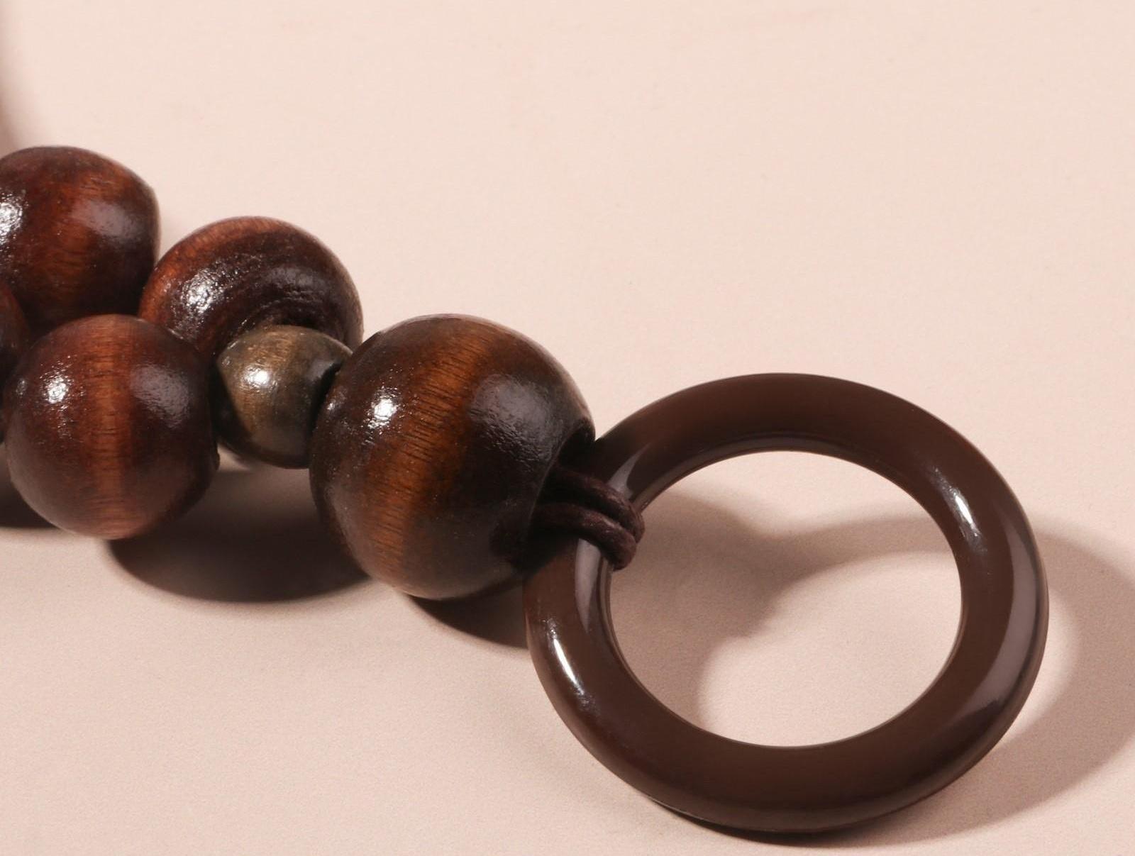 Ручки для сумки, 2 шт, вощёный шнур/дерево, 46,5 × 4 см, цвет коричневый