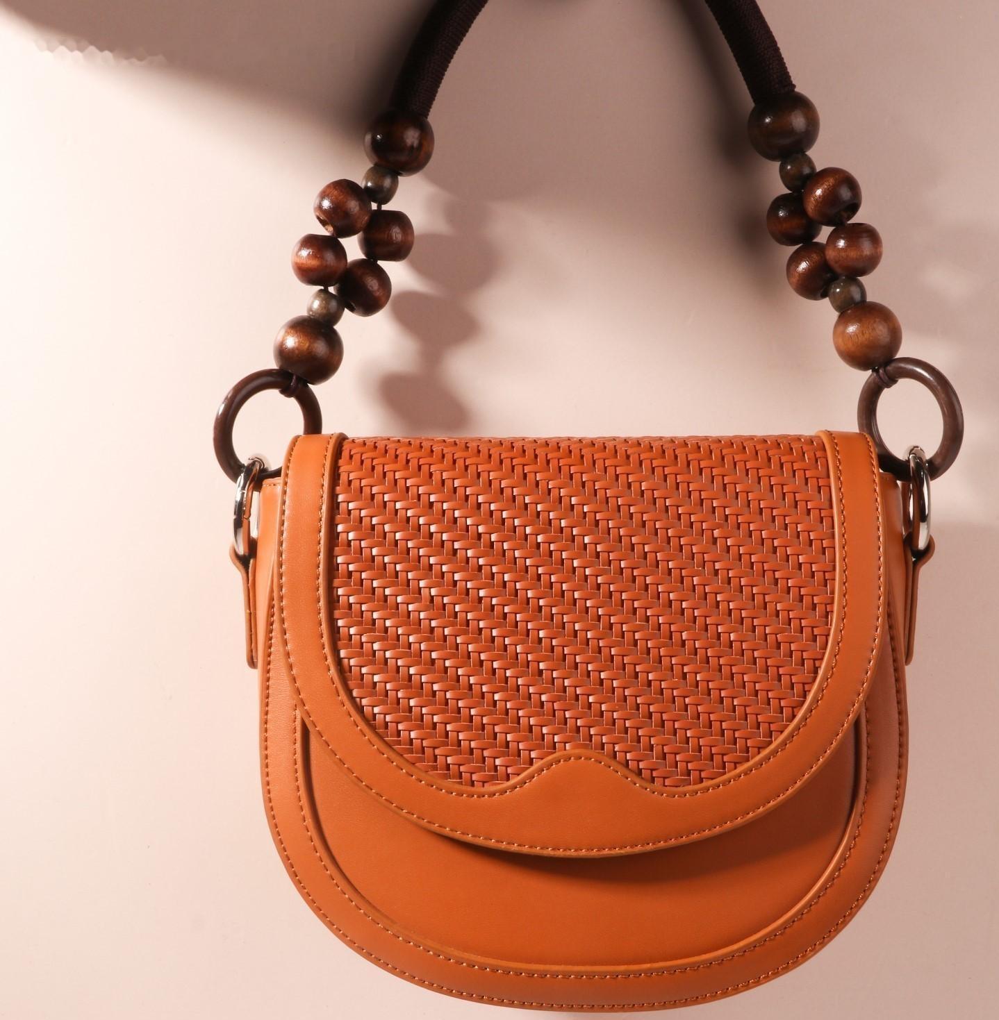 Ручки для сумки, 2 шт, вощёный шнур/дерево, 46,5 × 4 см, цвет коричневый