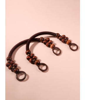 Ручки для сумки, 2 шт, вощёный шнур/дерево, 46,5 × 4 см, цвет коричневый