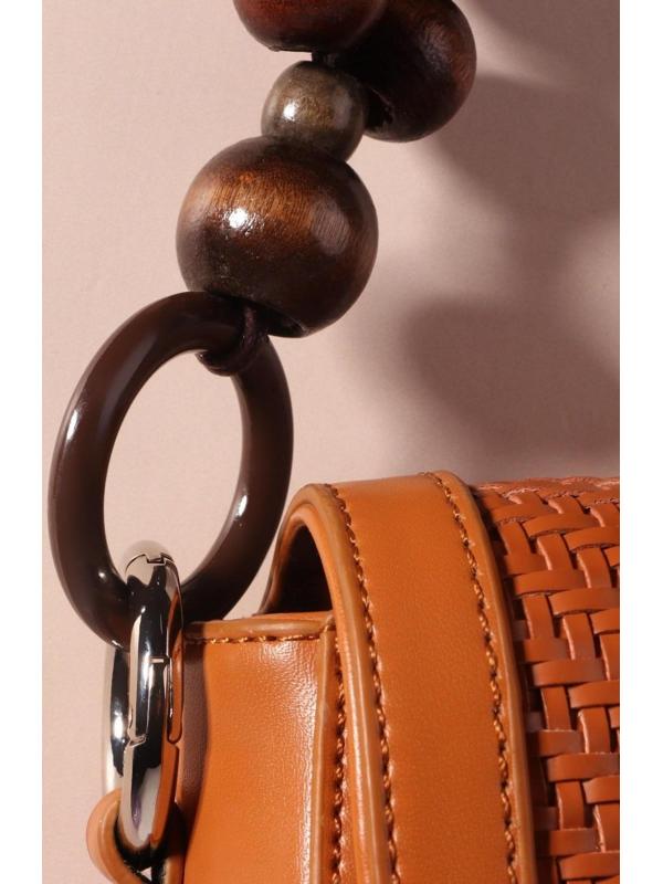 Ручки для сумки, 2 шт, вощёный шнур/дерево, 46,5 × 4 см, цвет коричневый