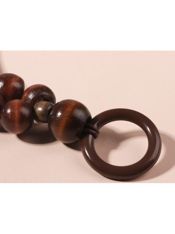 Ручки для сумки, 2 шт, вощёный шнур/дерево, 46,5 × 4 см, цвет коричневый