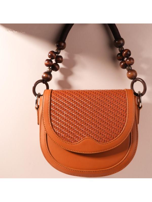 Ручки для сумки, 2 шт, вощёный шнур/дерево, 46,5 × 4 см, цвет коричневый