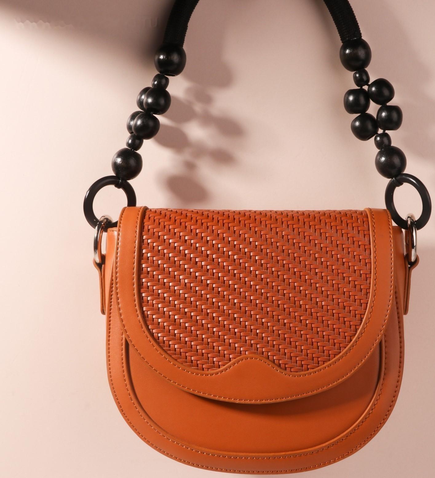 Ручки для сумки, 2 шт, вощёный шнур/дерево, 44 × 4 см, цвет чёрный