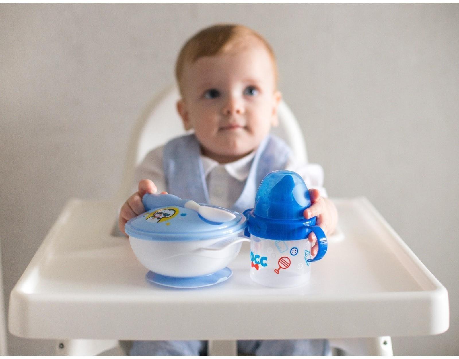 Поильник детский с твёрдым носиком «Маленький босс», с ручками, 150 мл, цвет синий