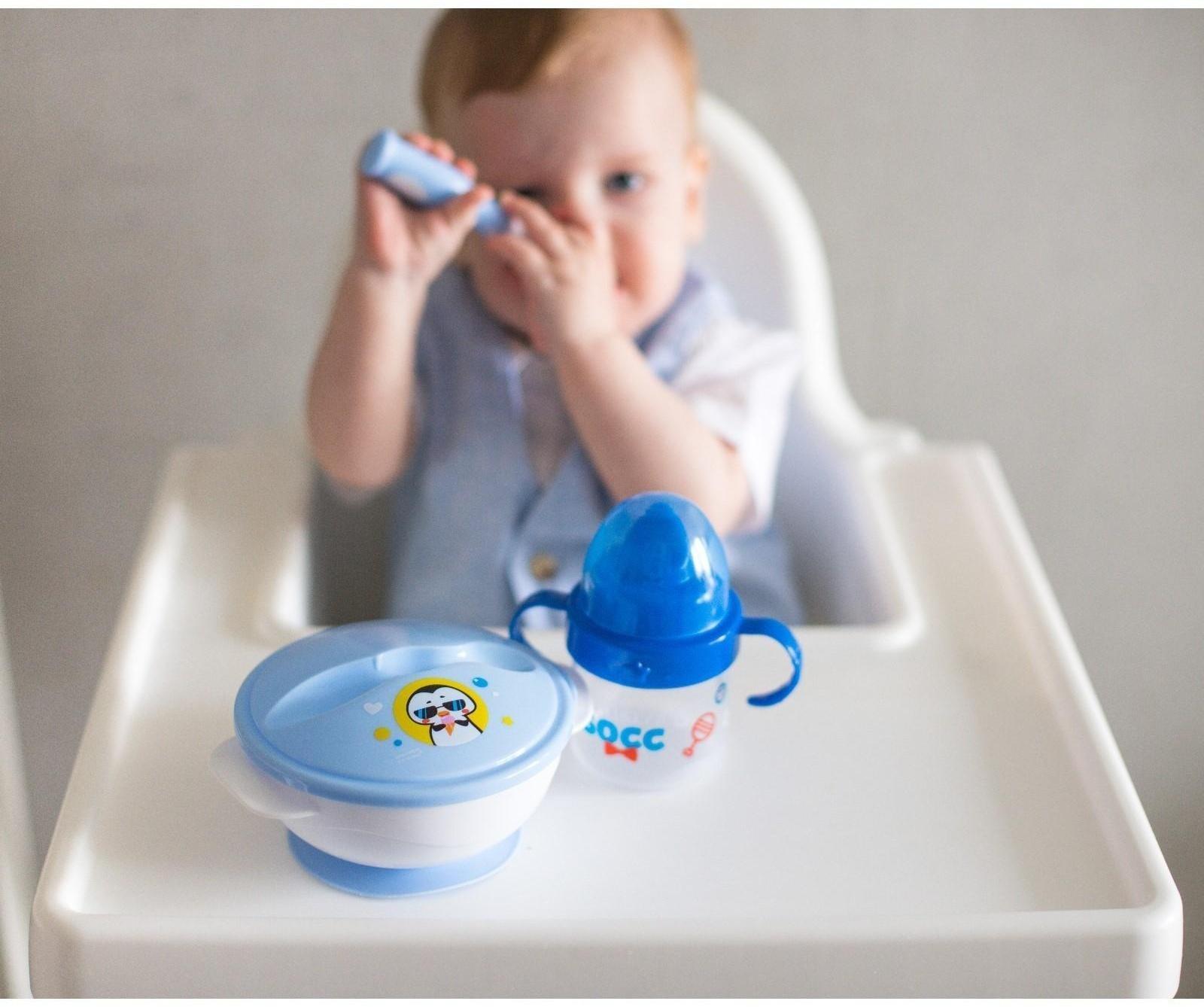 Поильник детский с твёрдым носиком «Маленький босс», с ручками, 150 мл, цвет синий