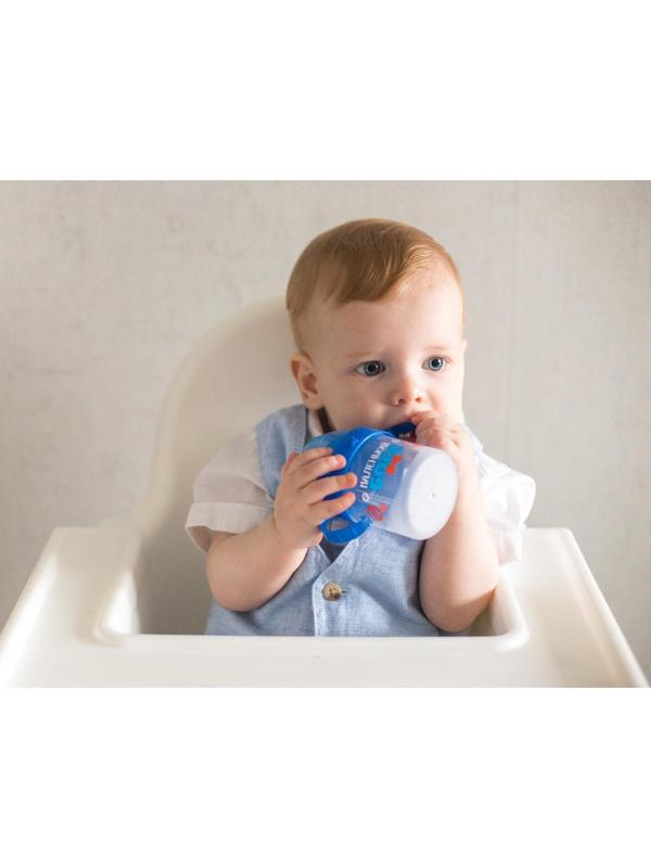 Поильник детский с твёрдым носиком «Маленький босс», с ручками, 150 мл, цвет синий