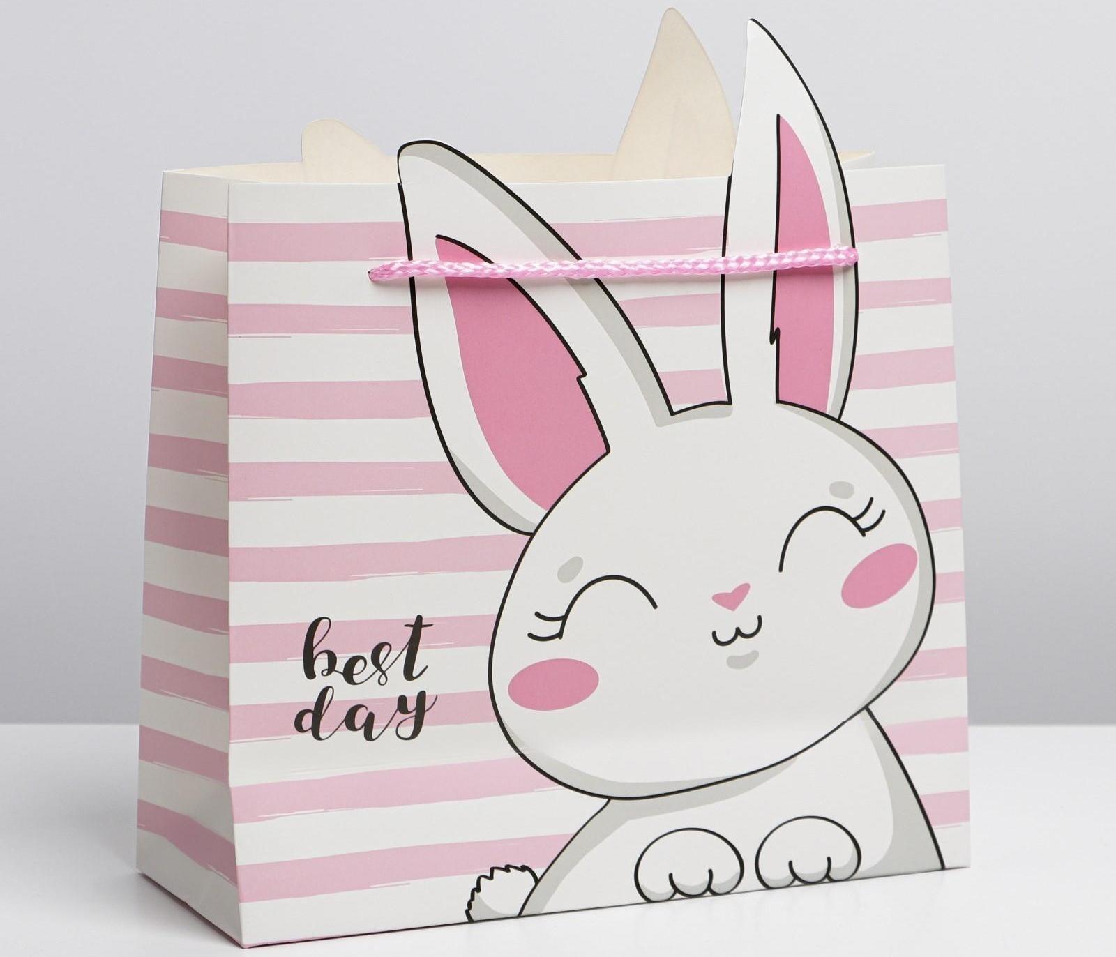 Пакет подарочный «Best day», 25 × 26 × 10 см