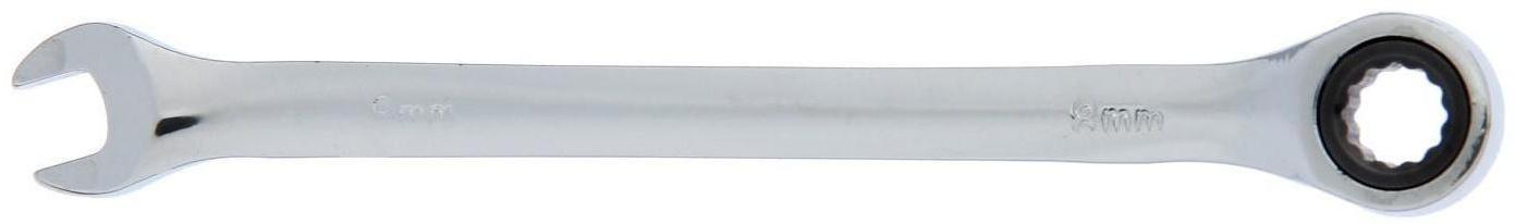 Ключ комбинированный трещоточный ТУНДРА, CrV, полированный, 72 зуба, 8 мм