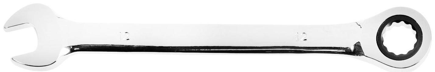 Ключ комбинированный трещоточный ТУНДРА, CrV, полированный, 72 зуба, 12 мм