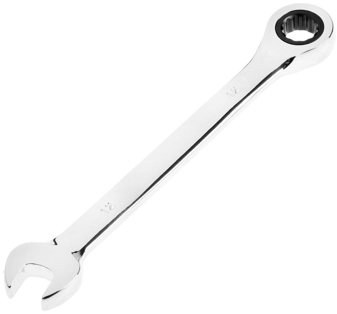 Ключ комбинированный трещоточный ТУНДРА, CrV, полированный, 72 зуба, 12 мм
