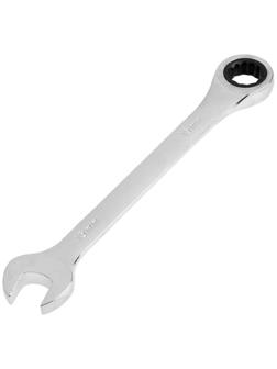 Ключ комбинированный трещоточный ТУНДРА, CrV, полированный, 72 зуба, 15 мм