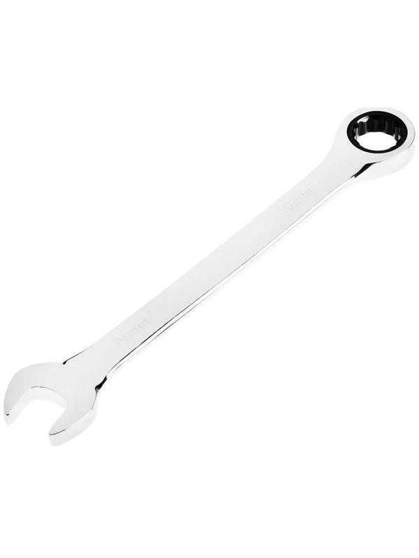 Ключ комбинированный трещоточный ТУНДРА, CrV, полированный, 72 зуба, 19 мм
