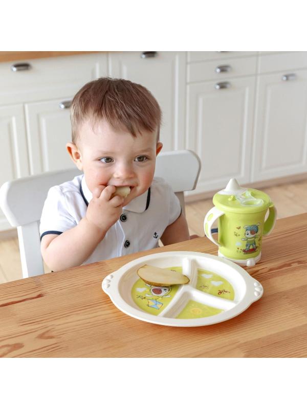 Поильник с ручками, мягкий носик, 270 мл, цвет светло-розовый