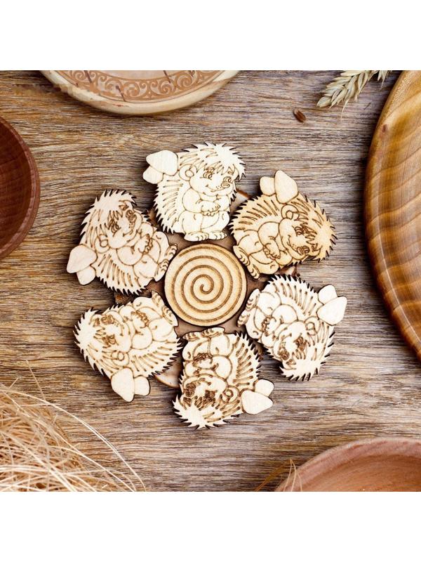 Подставка под горячее «Ёжики», D=11 см, можжевельник