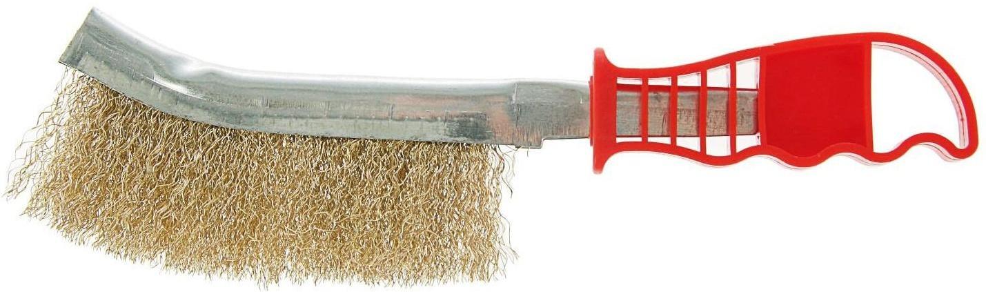 Щетка металлическая ручная ЛОМ, пластиковая рукоятка