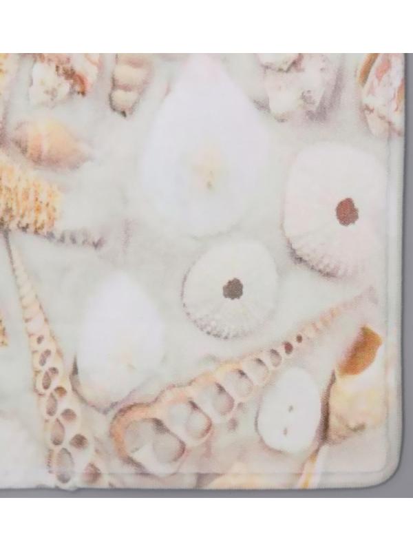 Набор ковриков для ванной и туалета Доляна «Ракушки», 2 шт: 40×45, 45×75 см