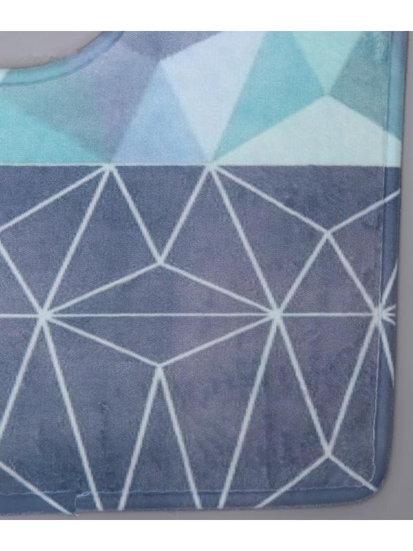 Набор ковриков для ванной и туалета Доляна «Геометрия цветов», 2 шт: 40×45, 45×75 см