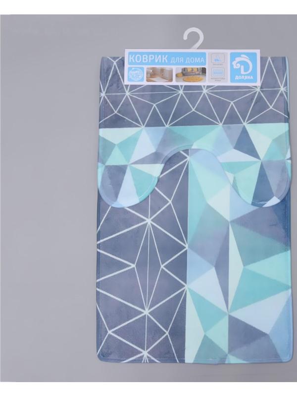 Набор ковриков для ванной и туалета Доляна «Геометрия цветов», 2 шт: 40×45, 45×75 см