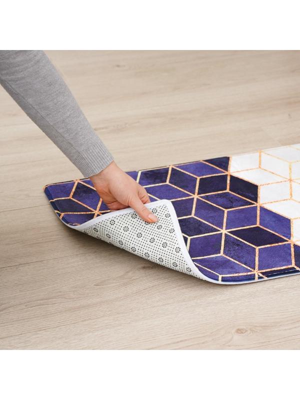 Набор ковриков для ванной и туалета Доляна «Геометрия», 2 шт: 40×45, 45×75 см
