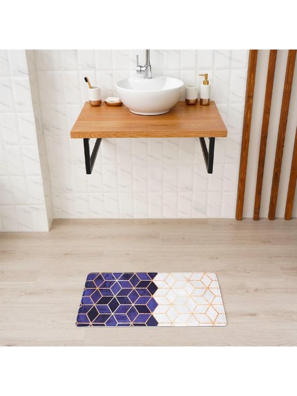 Набор ковриков для ванной и туалета Доляна «Геометрия», 2 шт: 40×45, 45×75 см