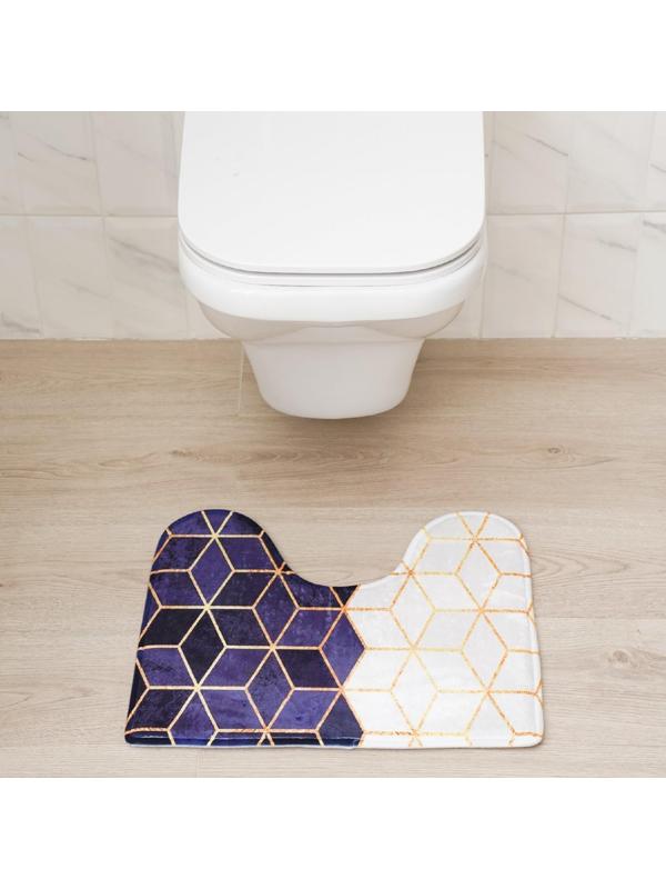 Набор ковриков для ванной и туалета Доляна «Геометрия», 2 шт: 40×45, 45×75 см