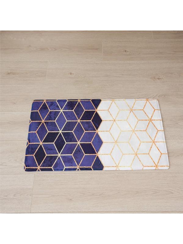 Набор ковриков для ванной и туалета Доляна «Геометрия», 2 шт: 40×45, 45×75 см