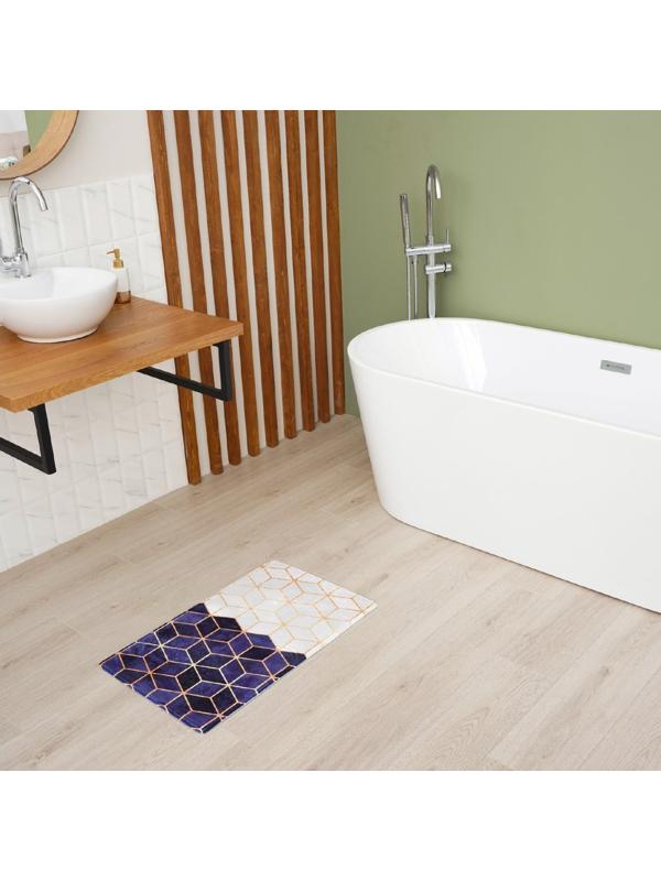 Набор ковриков для ванной и туалета Доляна «Геометрия», 2 шт: 40×45, 45×75 см