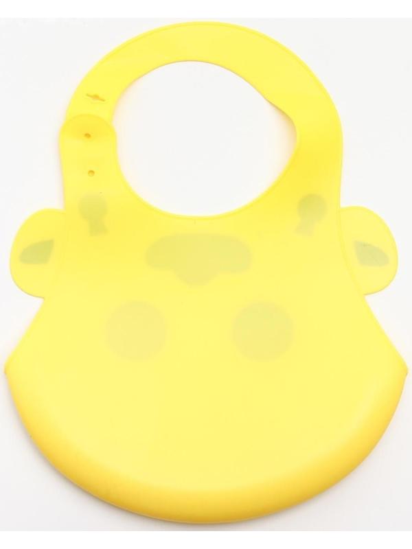 Нагрудник для кормления «Жирафик» силиконовый с карманом, цвет жёлтый