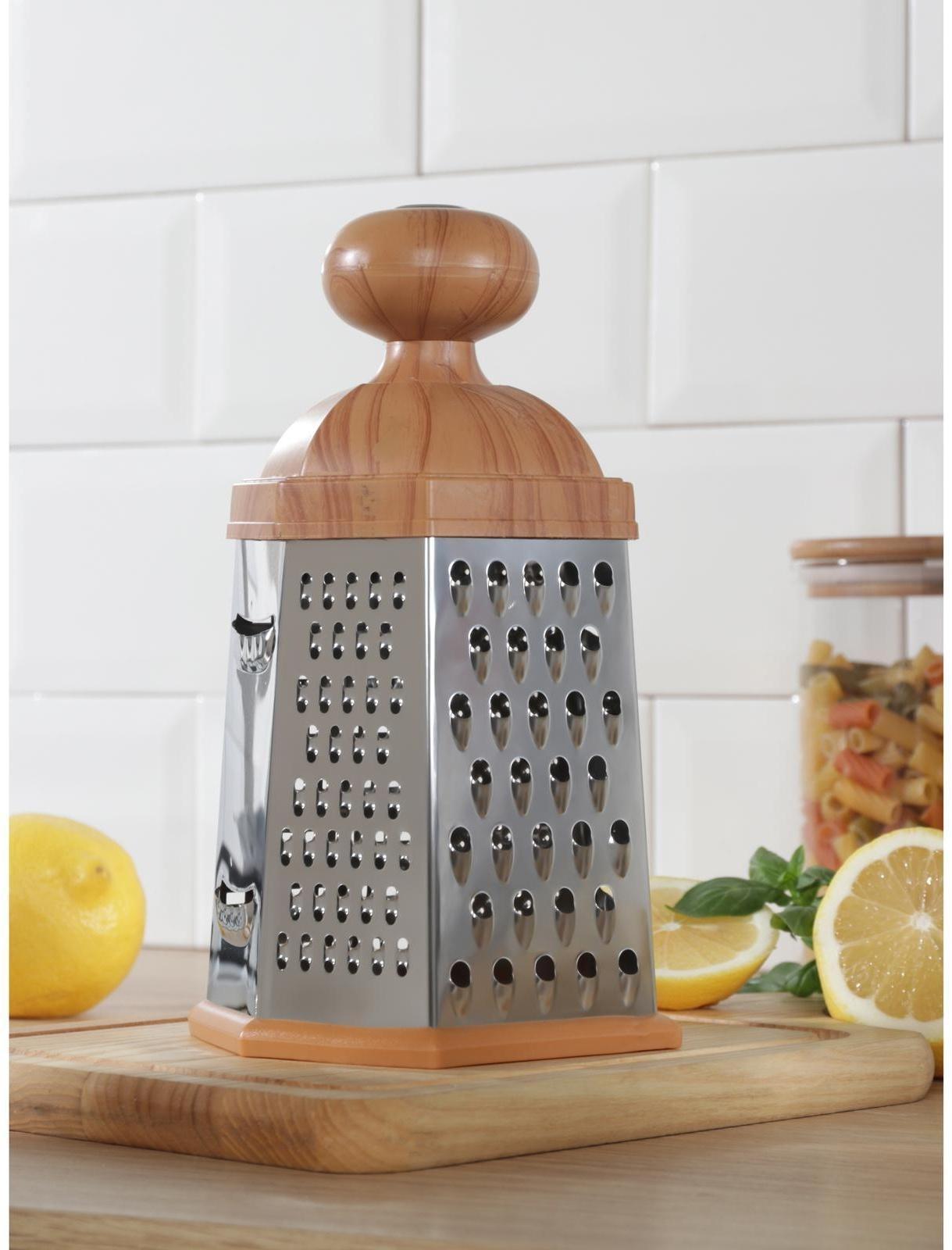 Тёрка шестигранная Доляна «Деревенька», 12×10×23 см, цвет коричневый