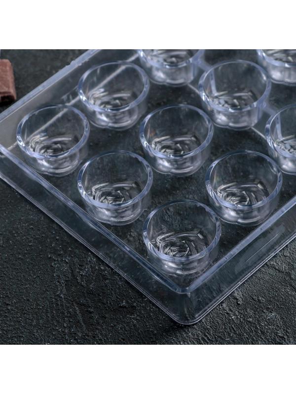 Форма для шоколада и конфет «Роза», 21 ячейка, цвет прозрачный