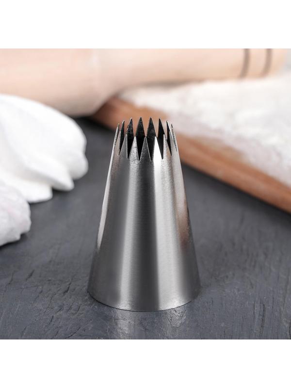 Насадка кондитерская «Французская звезда», d=3,4 см, выход 1,5 см, нержавеющая сталь