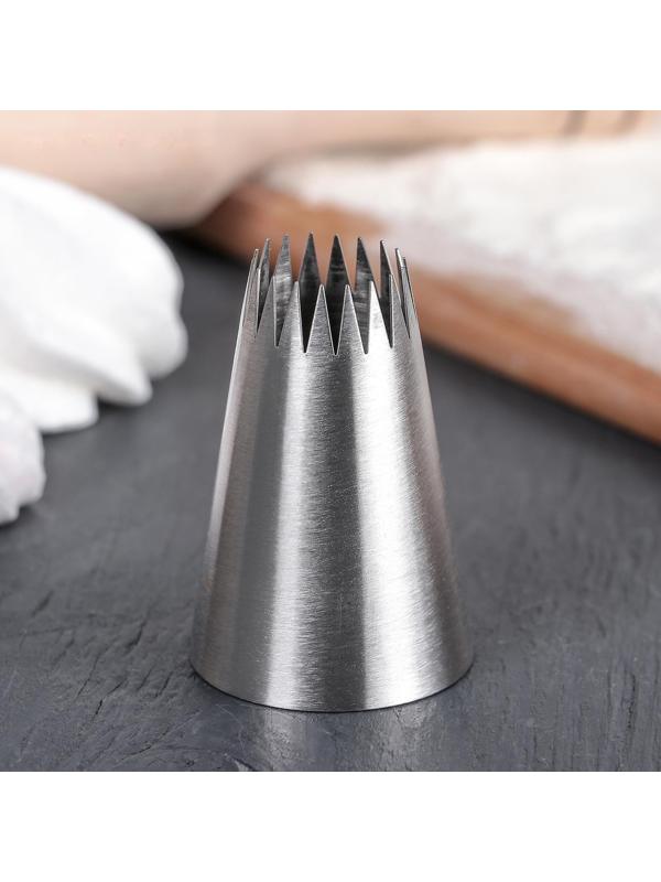 Насадка кондитерская «Французская звезда», d=3,4 см, выход 1,7 см, нержавеющая сталь