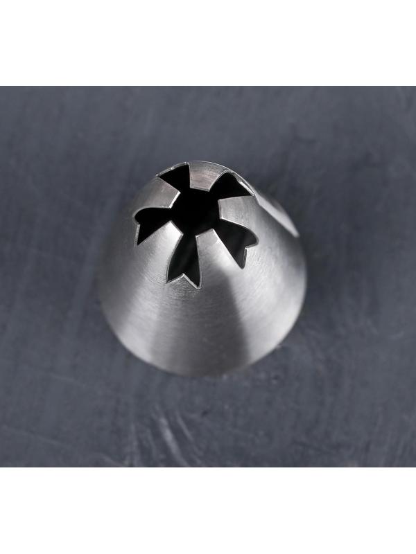 Насадка кондитерская «Закрытая звезда», d=3 см, выход 0,5 см, нержавеющая сталь