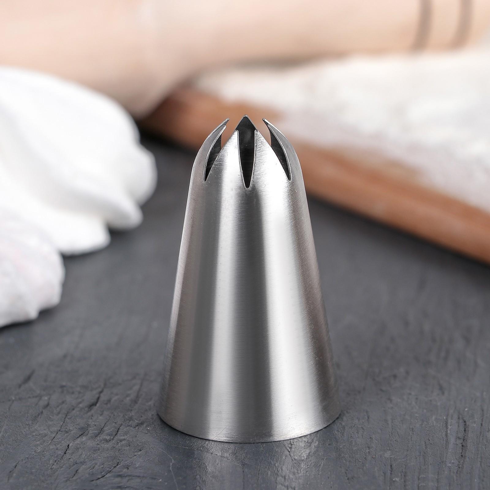 Насадка кондитерская «Закрытая звезда», d=3 см, выход 0,6 см, нержавеющая сталь