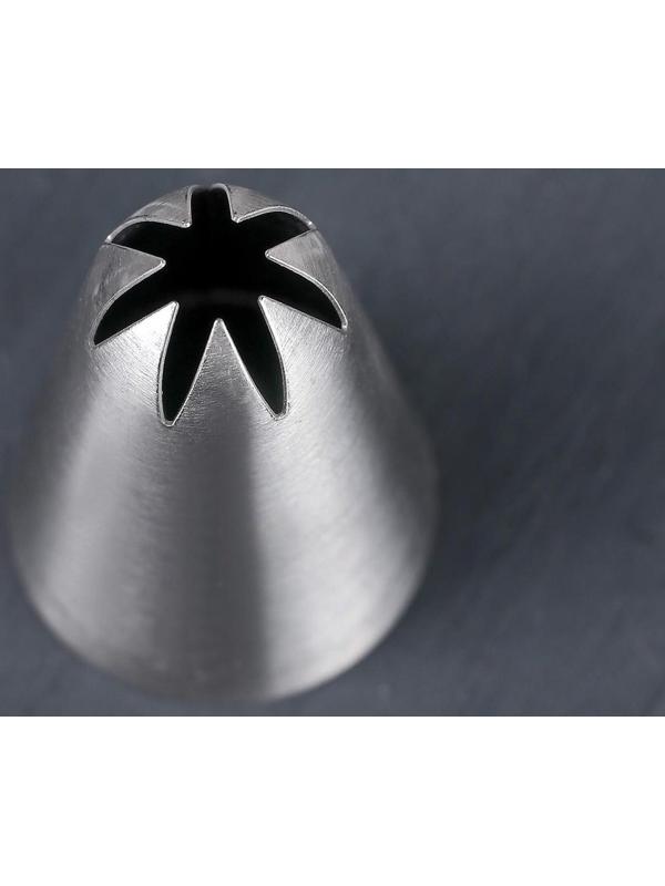 Насадка кондитерская «Закрытая звезда», d=3 см, выход 0,6 см, нержавеющая сталь