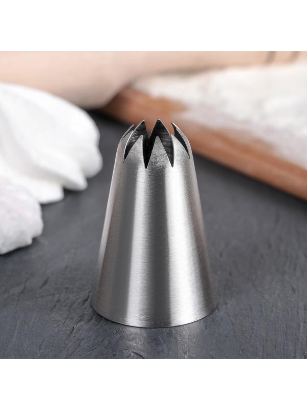 Насадка кондитерская «Закрытая звезда», d=3,4 см, выход 1,1 см, нержавеющая сталь