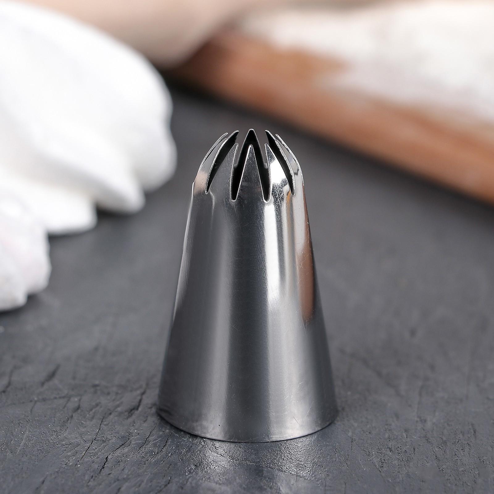 Насадка кондитерская «Закрытая звезда», d=2,8 см, выход 0,6 см, нержавеющая сталь