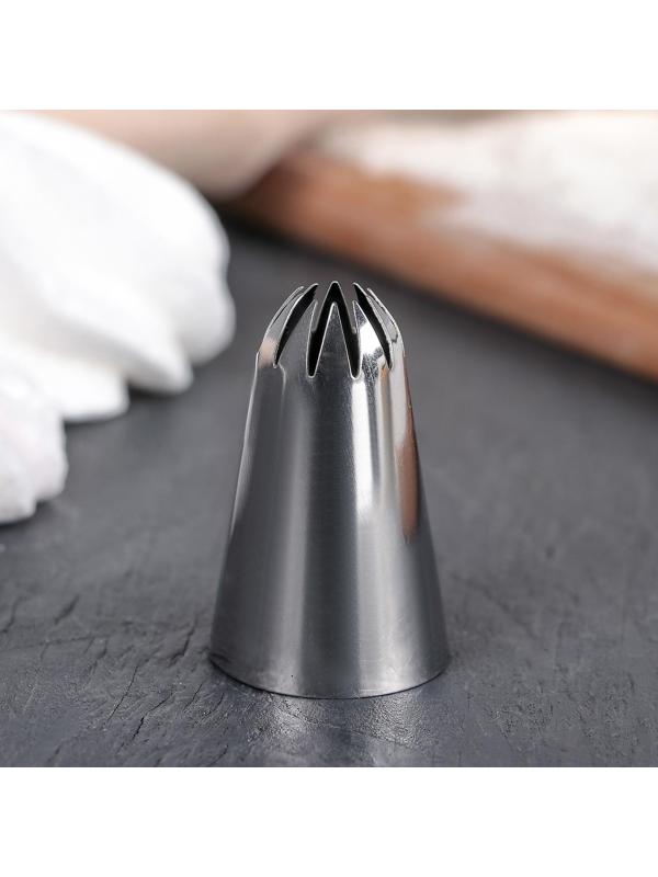 Насадка кондитерская «Закрытая звезда», d=2,8 см, выход 0,6 см, нержавеющая сталь