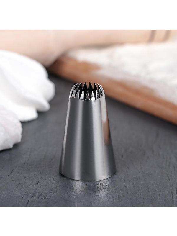 Насадка кондитерская «Французская звезда», d=2,5 см, выход 0,9 см, нержавеющая сталь