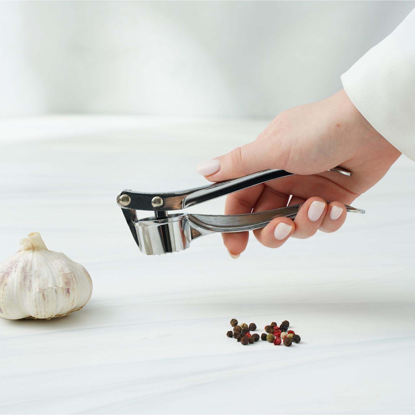 Пресс для чеснока Доляна «Эрнест», 15 см, цвет хромированный