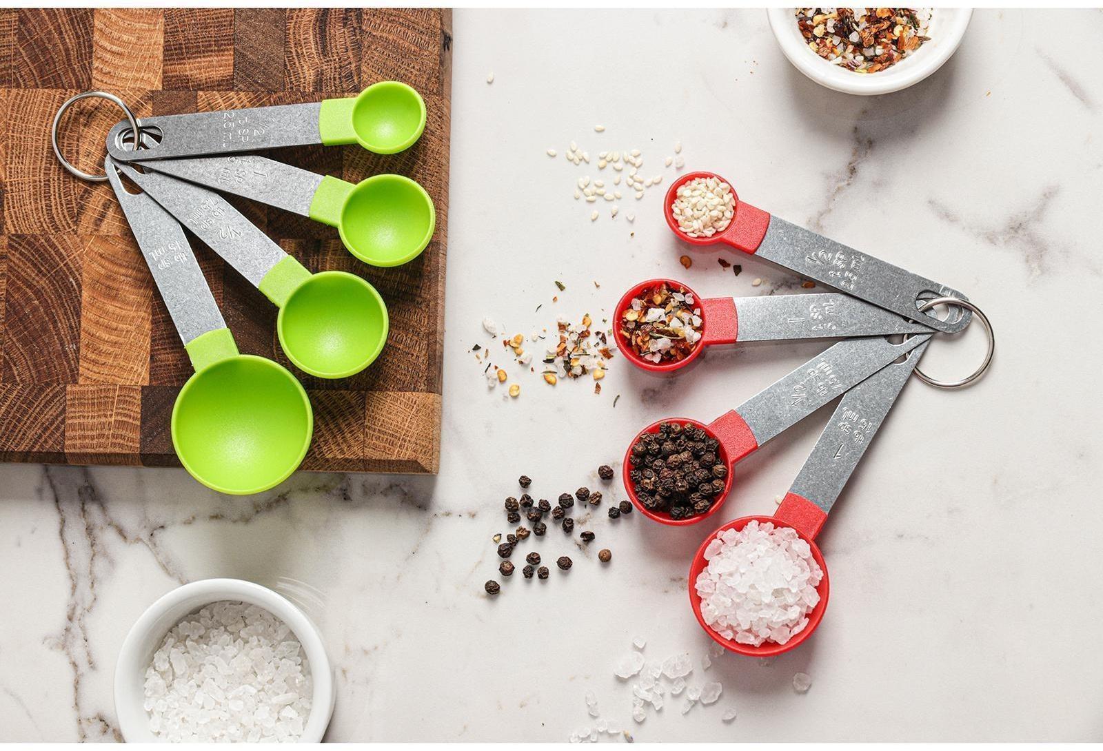 Набор мерных ложек Доляна Pesto, 4 шт: 15 мл, 7,5 мл, 5 мл, 2,5 мл, цвет МИКС