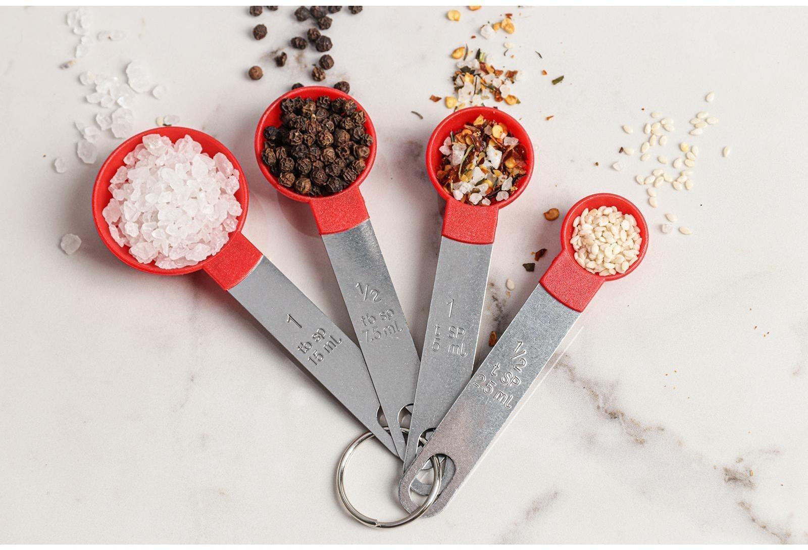 Набор мерных ложек Доляна Pesto, 4 шт: 15 мл, 7,5 мл, 5 мл, 2,5 мл, цвет МИКС